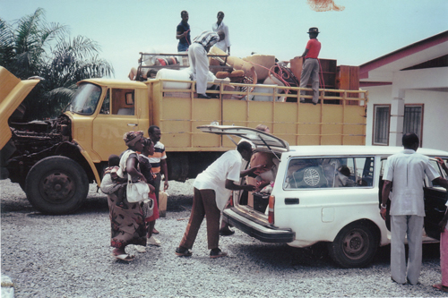 Trucks evacuating MH 2